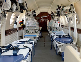 4 sedyeli ambulans uçak!